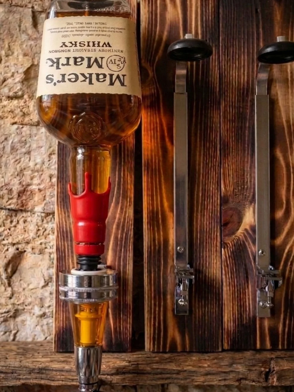 Red Wall-Mount Liquor Pourer